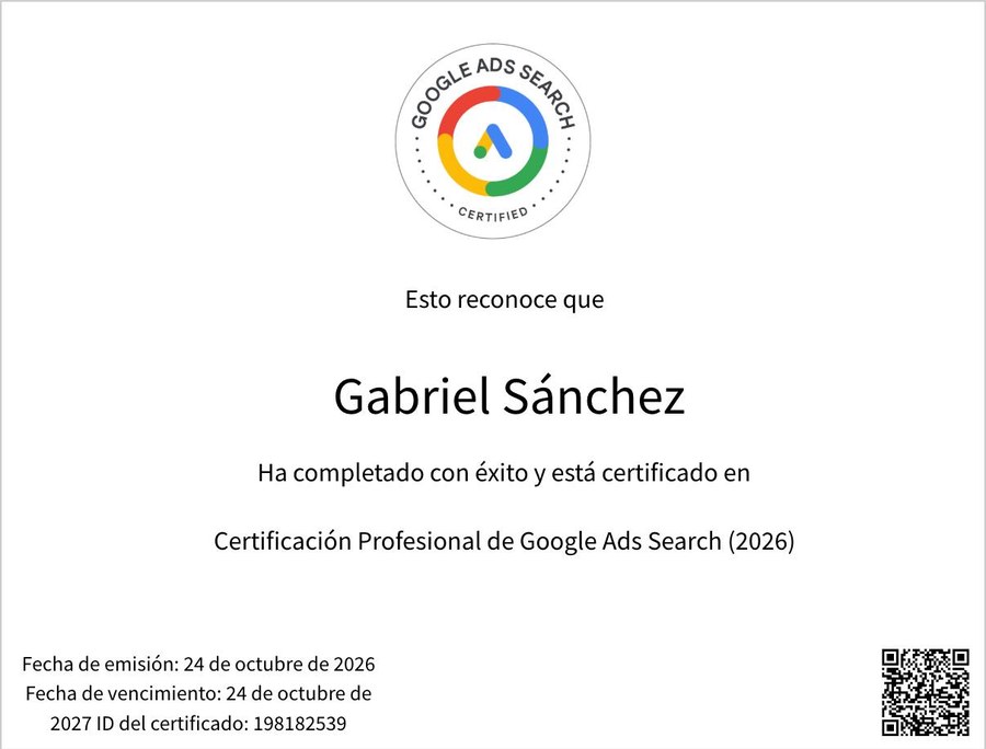 Certificado Google Ads Search, Google · Skillshop