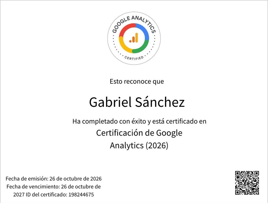 Certificado Google Analytics, Google · Skillshop