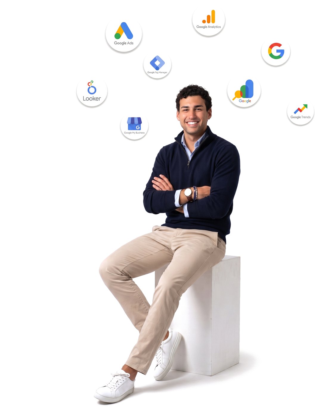 Gabriel Sánchez, desarrollador web, con las herramientas de Google con las que trabaja