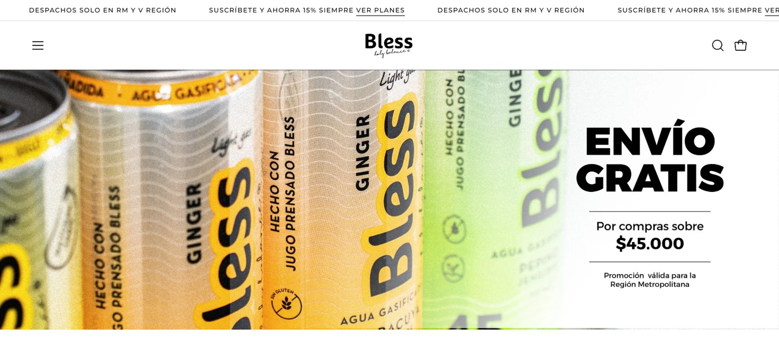 Inicio de la web de Bless