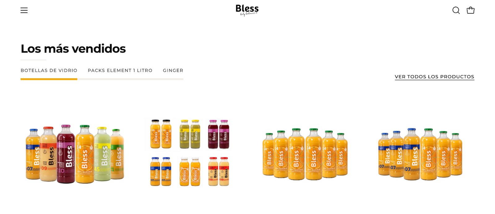 Sección 1 de la web de Bless