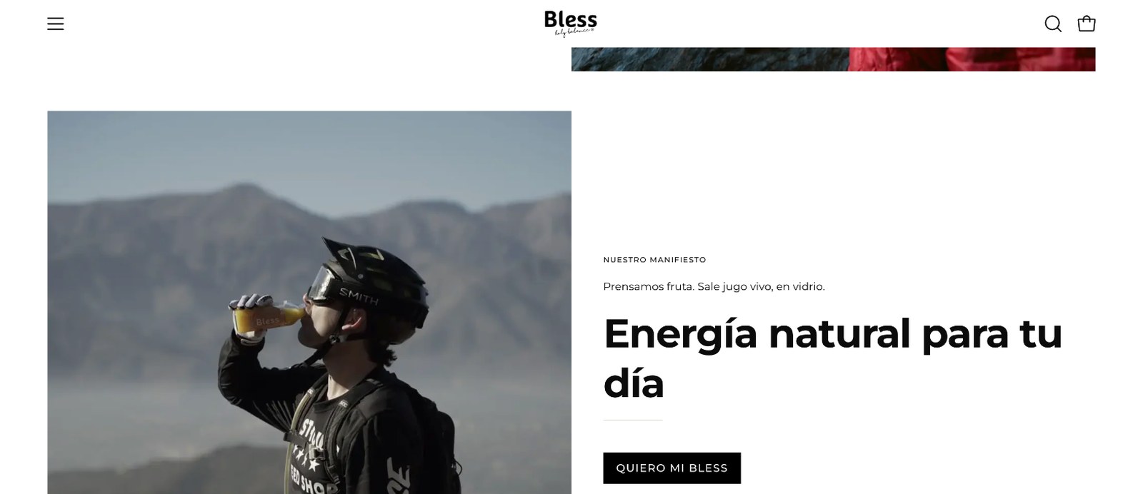 Sección 2 de la web de Bless