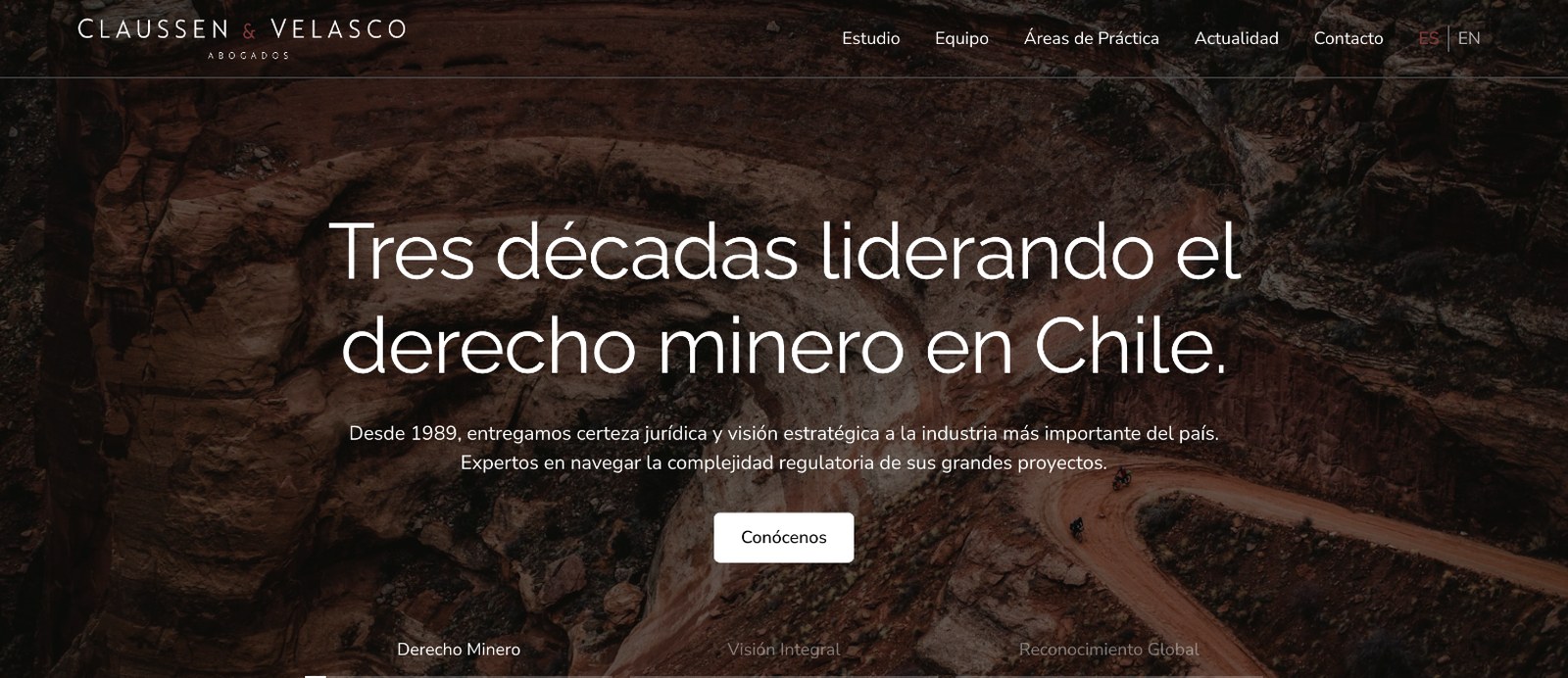 Inicio de la web de Claussen & Velasco