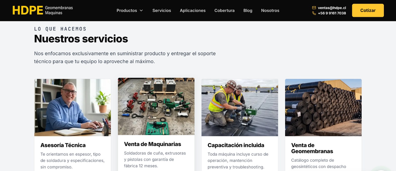 Sección 2 de la web de Geomembrana HDPE