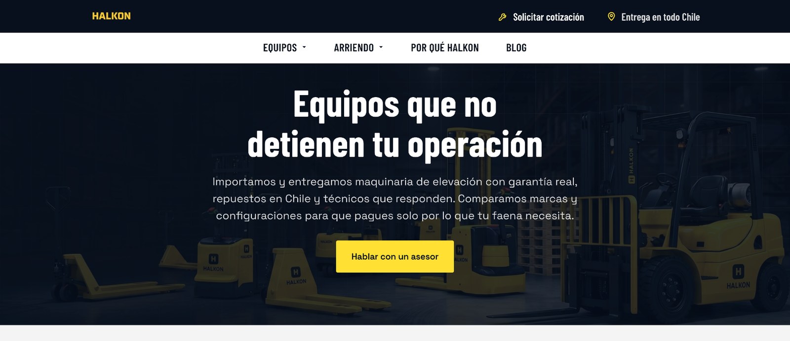 Sección 2 de la web de Halkon