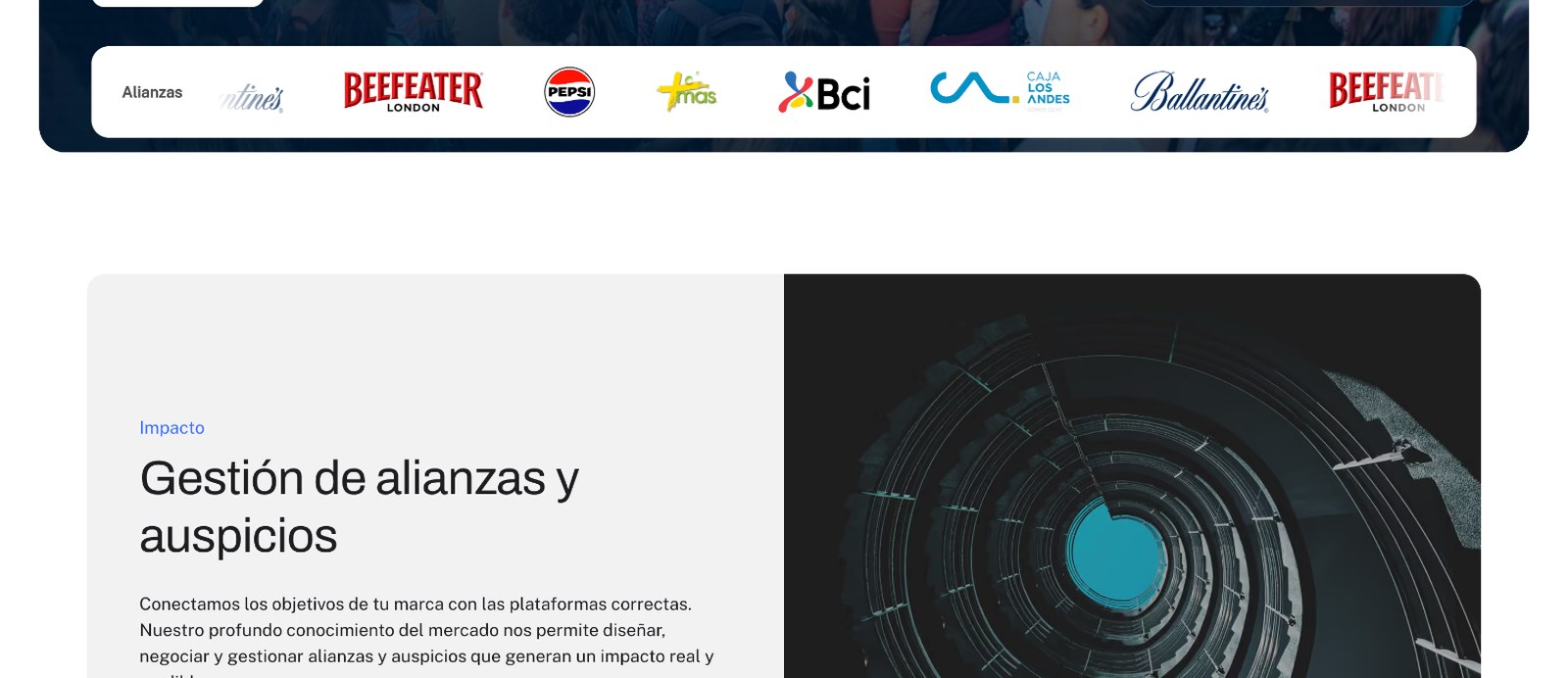 Sección 1 de la web de Nu-be