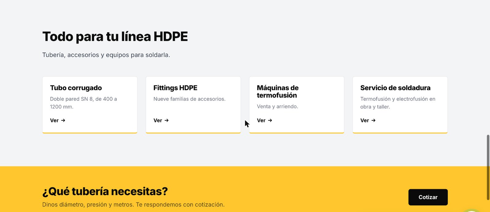 Sección 2 de la web de Tubería HDPE